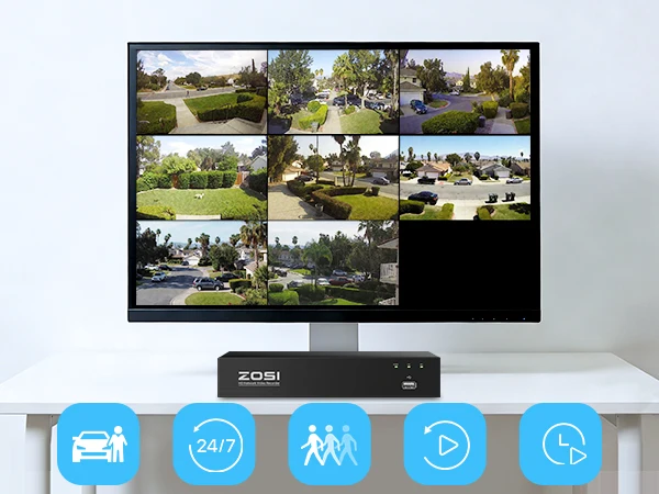 ZOSI 8CH Expand 16CH 4K PoE Security IP Cameras CCTV System 8MP Person Vehicle Detection Outdoor Video Surveillance Cams Kit