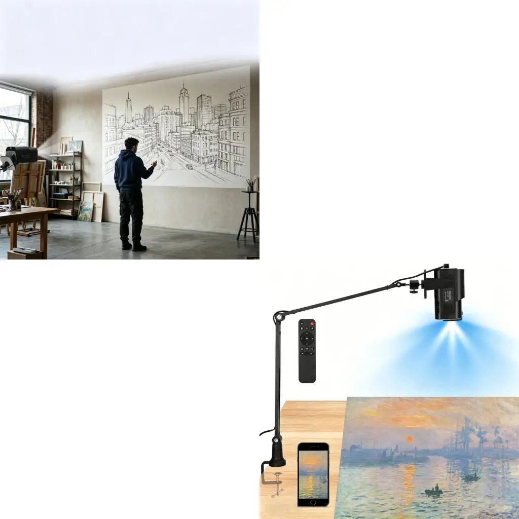 62KD High Resolution 720P Art Projector For Tracing And Sketching Comes With Sturdy Stand