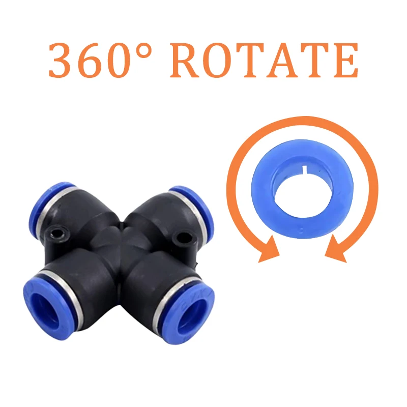 20PCS PZA PK Pneumatic Plastic Fittings for Quick Connection of Water Hoses and Air Tubes -4 Way 5 Way Options for 4mm to 12mm