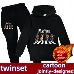 New rock music band Beatles Zebra Crossing Kids hoodie Spring Fall Girls casual hoodie + Pants 2-piece boy set for kids