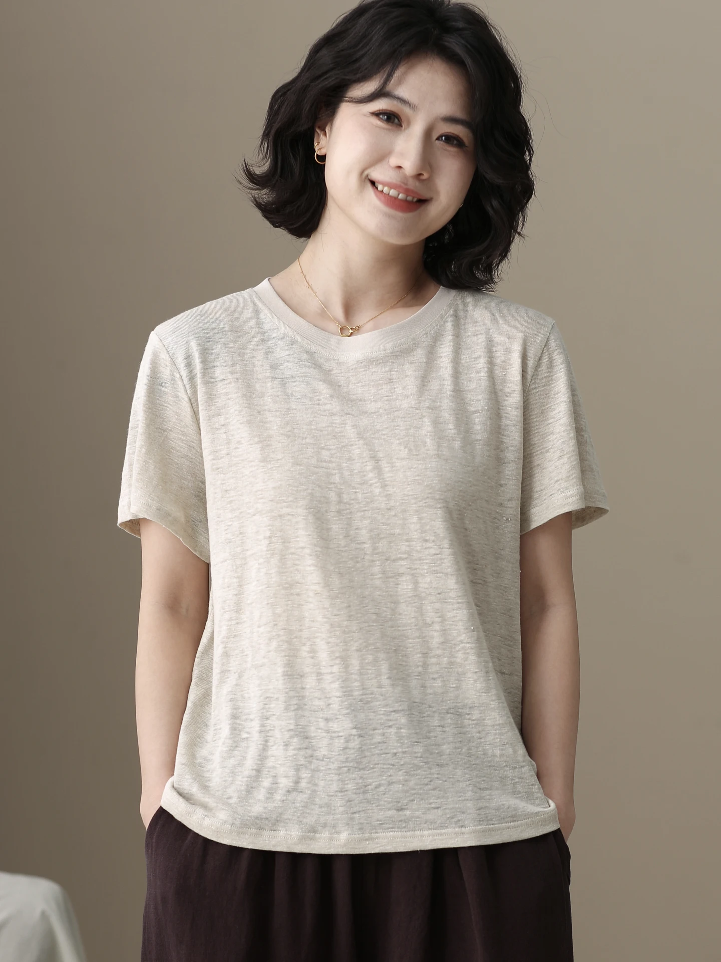 

Футболка Left Bank с коротким рукавом, тонкая, дышащая, женская, летняя, новая, свободного кроя, с круглым вырезом, однотонная