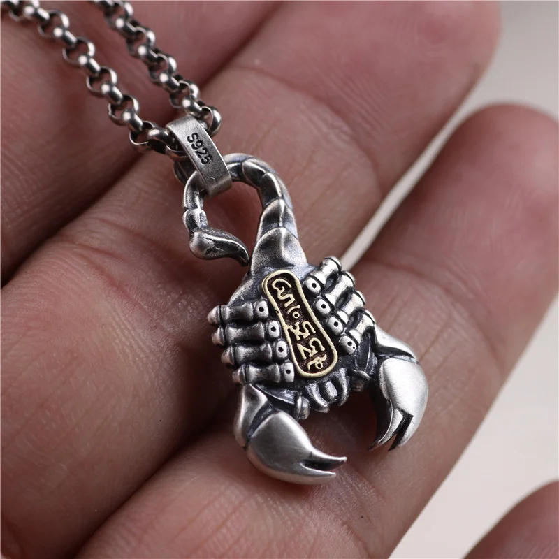 Personality Gold Silver Collision Scorpion Pendant Necklace Male Choker Accessories Vintage Hiphop Men Necklace Jewelry