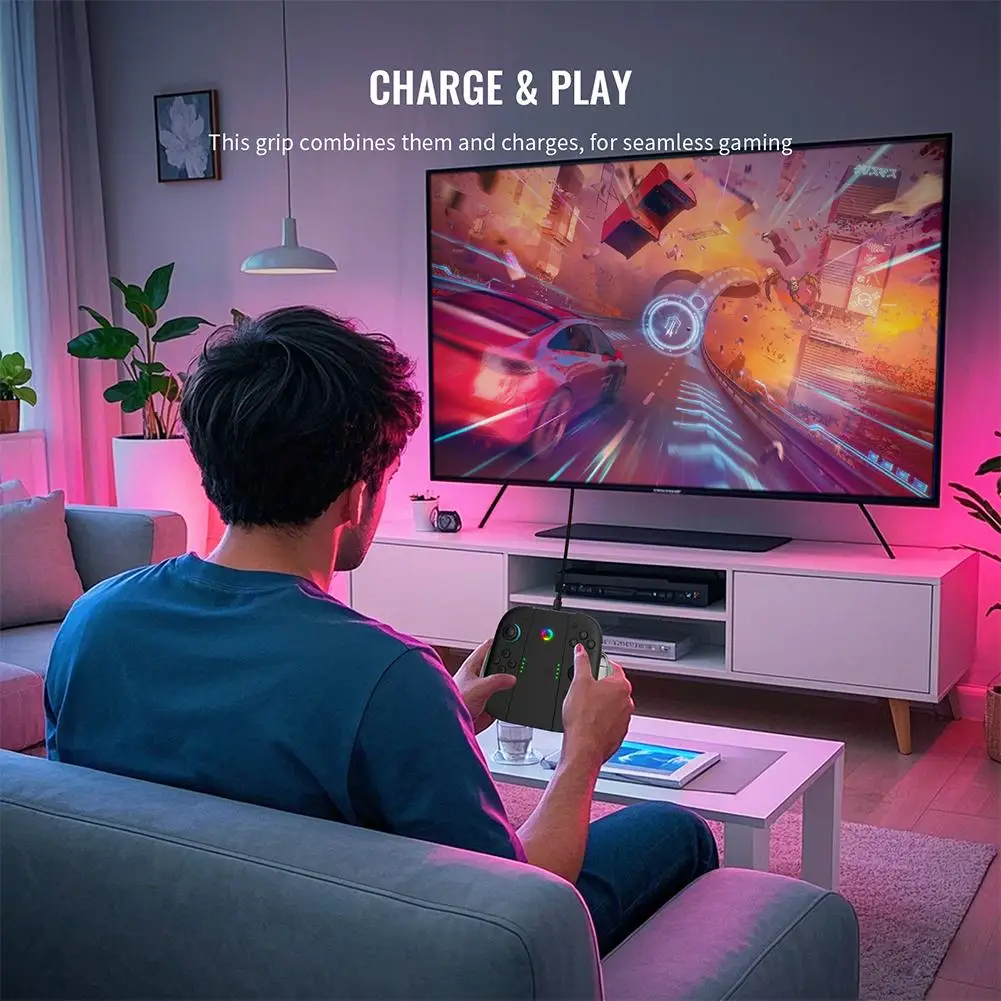 스위치 2용 조이콘 충전 그립 충전기 다기능 컨트롤러 타입-C 충전 도크 그립 어댑터 NS 스위치2 T6Q9용