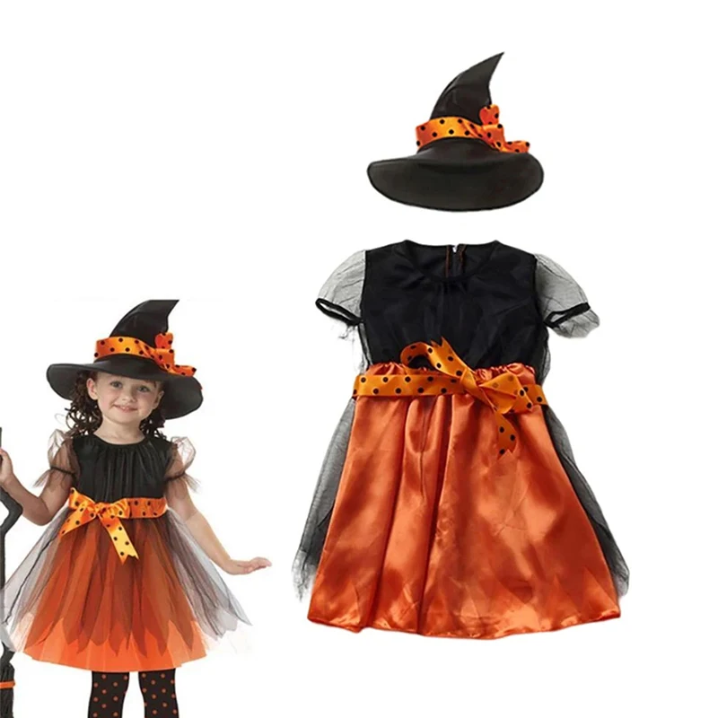 Boys Girls Kids Halloween Cosplay Outfit Multi‑Style Witch Vampire Bat Devil Costume for Carnival Theme Party Stage Dress‑Up