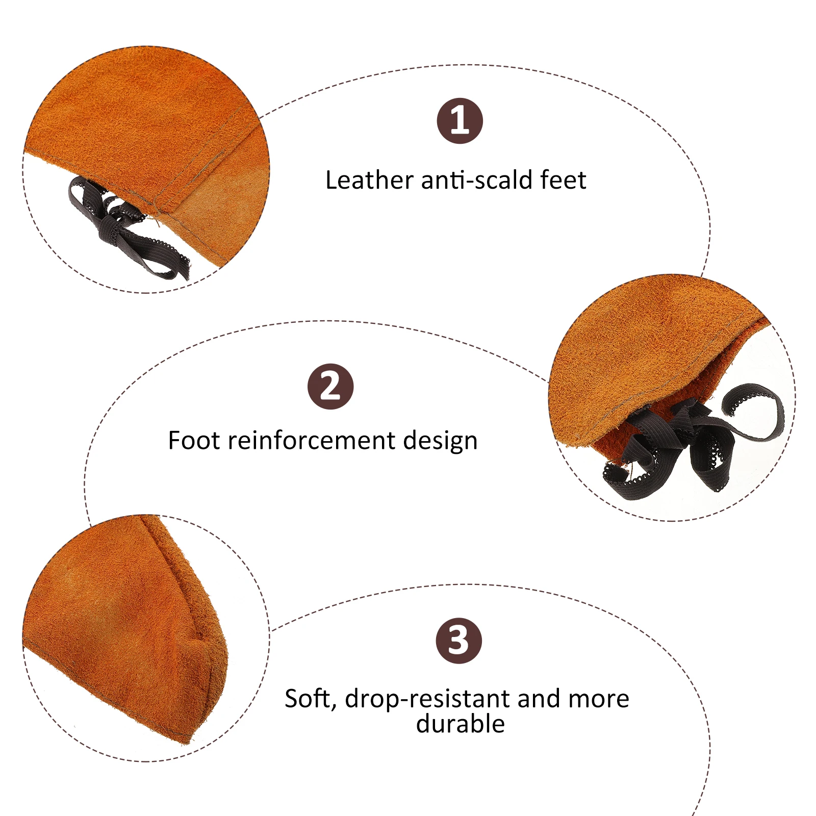 

1 Pair Welding Foot Flame Retardant Heat Insulating Durable Wear Resistant Adjustable Lightweight Flexible Welding Shoes