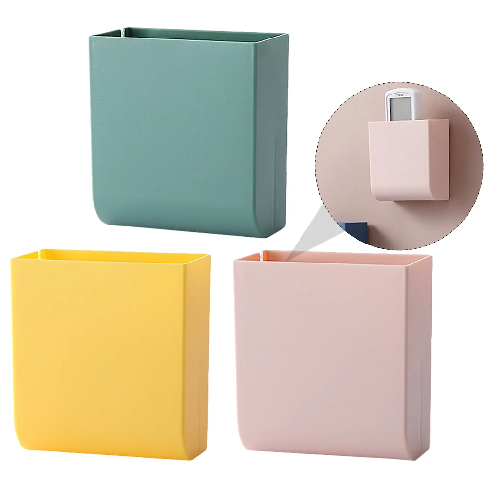 3 Pcs Wall Storage Box Mounted Remote Holder -Mounted Shelves Household Container Abs Shelf