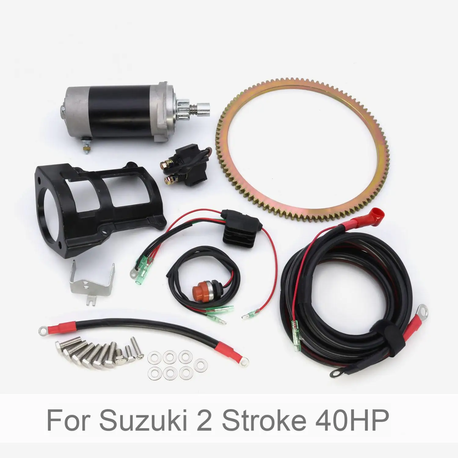 Electric start kit for Suzuki 2-stroke 30hp outboard motor propulsion modification parts