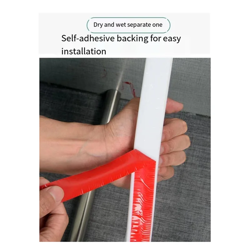 

ABXF-Bathroom TPE Гибкая водоудерживающая полоса для душа Water Barrier Highl для разделения аксессуаров для душа Белый 2 м