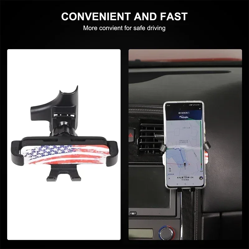 ABS Black For Chevrolet Corvette C6 2005-2013 Car central control mobile phone stand car interior modification accessories 2
