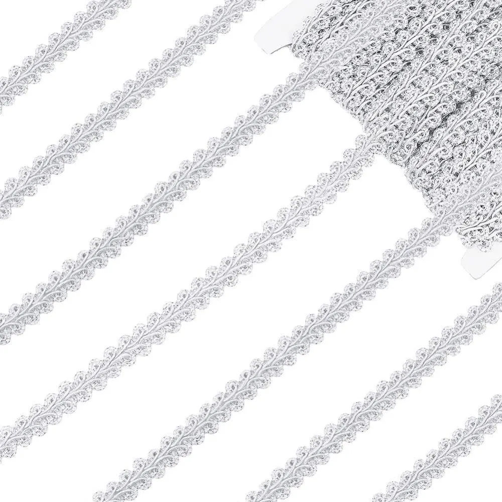 Gimp Braid Trim 22.5 Yards Centipede Fabric Trim Ribbon Silver Scroll Gimp Trim Metallic Lace Trim Decorative Fabric Trim