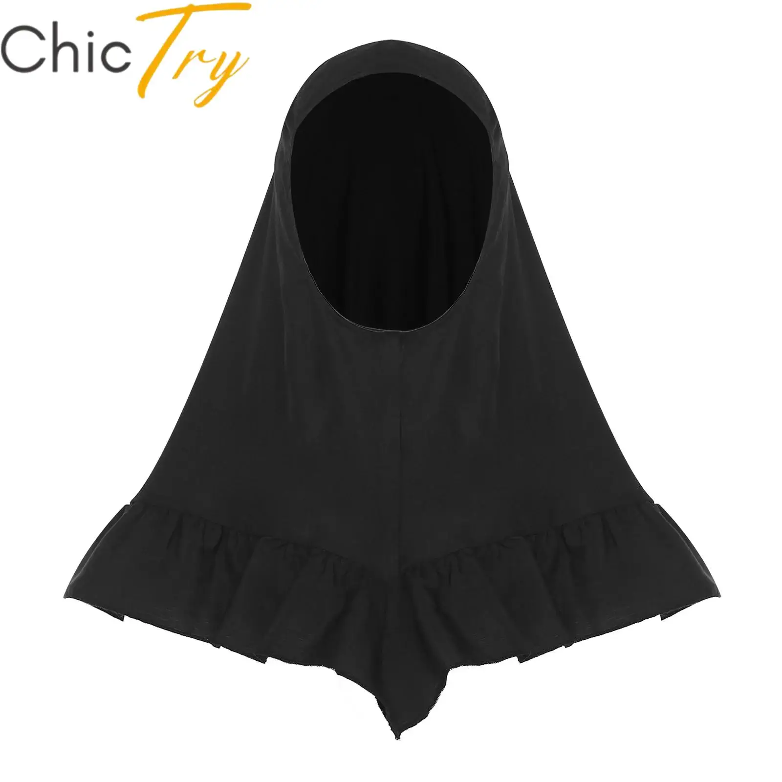 

Kids Muslim Hooded Head Wrap Hair Wrap Headscarf Dubai Attire Islamic Clothes Head Accessory Arab Eid Cosplay Costume Accessory