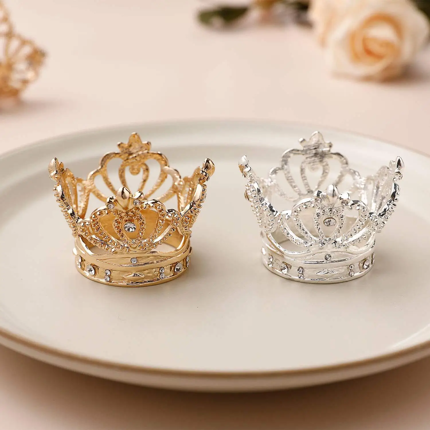 100 PCS Napkin Holder Crown Napkin Ring Wedding Party Gatherings Table Supplies Home Banquet Dinner Serviette Decor