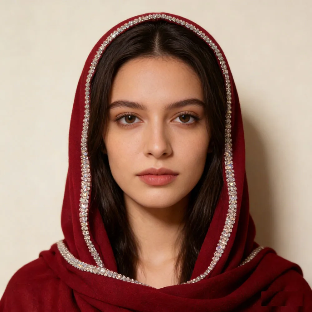 

Модный женский шифоновый длинный шарф со стразами, роскошные марлевые шарфы, шали, тюрбан, банданы, Bufanda, платок, чехол