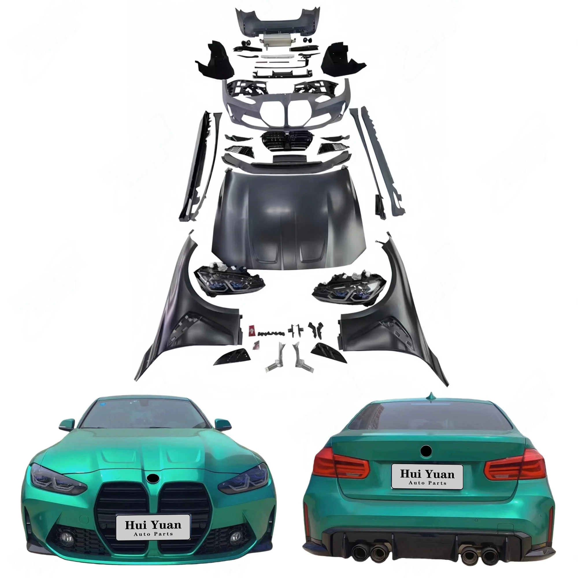 

Wholesale Bodykit for 3 Series F30 F35 Upgrade 2023 G80 M3 Wide Body Kits Fenders Bonnet Headlight Front Rear Car Bumper