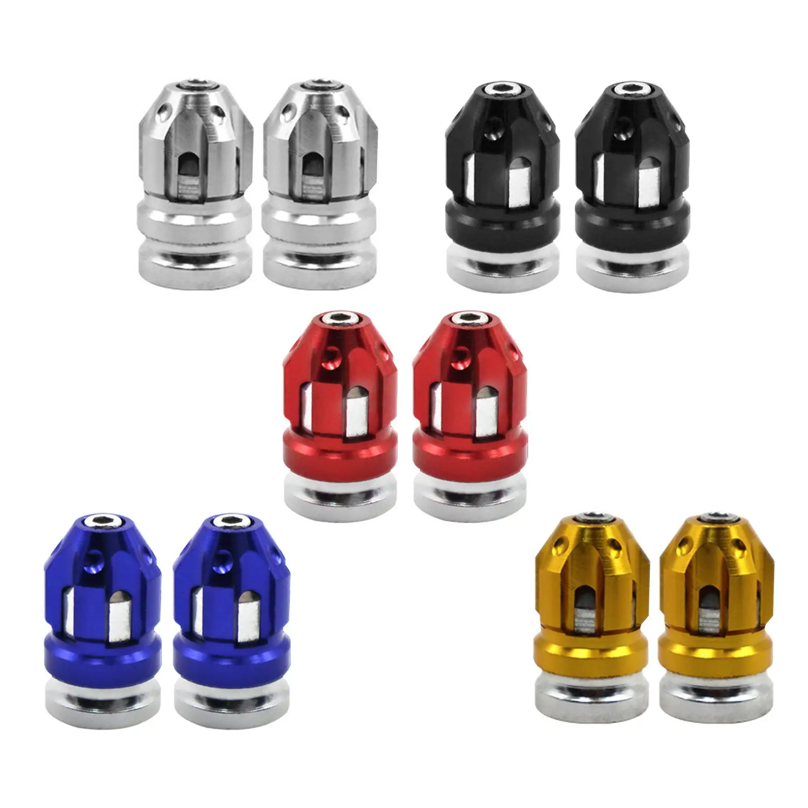 Dustproof Car Tire Valve Caps CNC Processed Aluminum Alloy Two Piece Set Air Stem Covers for Automobile Motorcycle Bicycle SUV