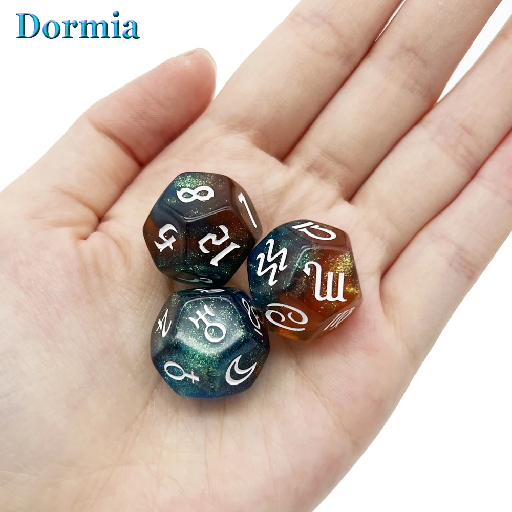 Astrology Dice  Polyhedral 12-Sided for Constellation Divination Toy Tarot Card Board Games Accessory