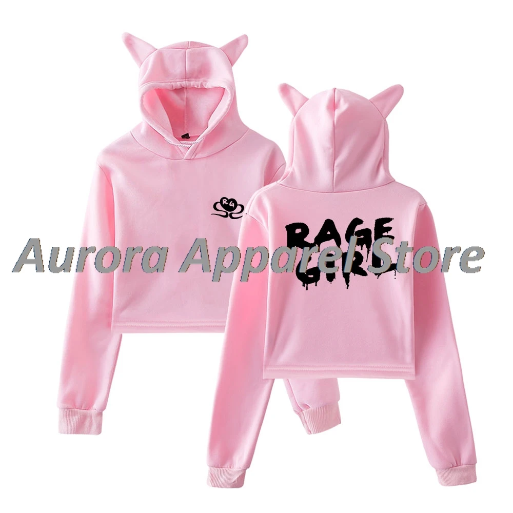 Nina Chuba Rage Girl Jersey Mujer Orejas de Gato Sudadera con capucha Camiseta de Manga Larga Ropa de Mujer