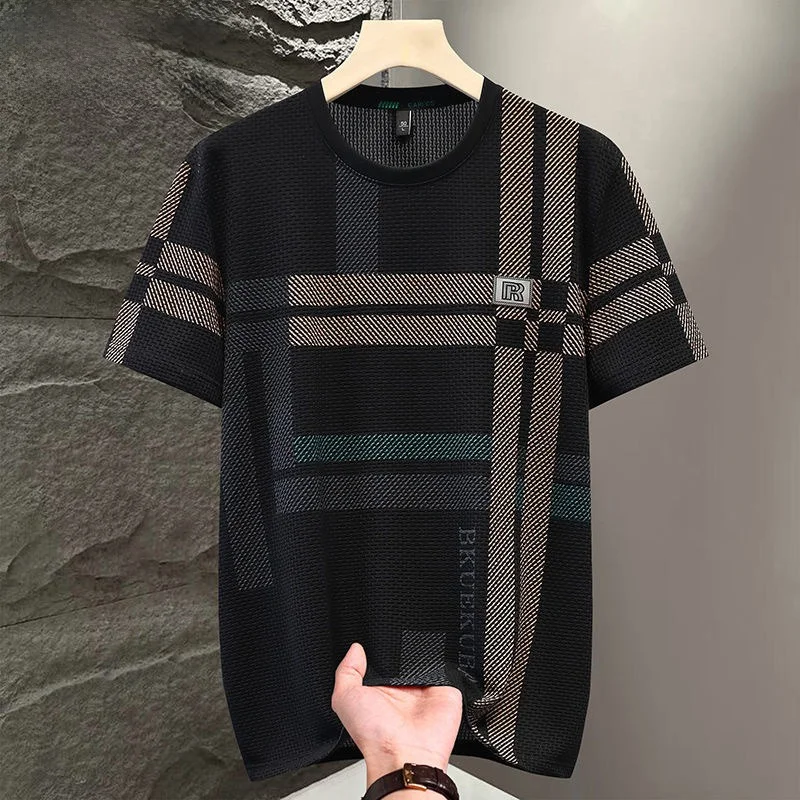 

TUCANO Men's Ice Silk Thin Qui Dry Faion ort Sve T-irt Summer round Ne Loose Slimming Casual Top Breathable Poly...
