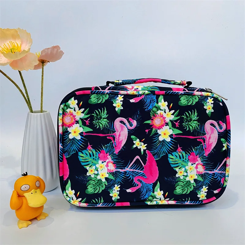 Trousse à crayons Kawaii pour filles, sac à stylos flamant rose, boîte d\'acquisition de grande capacité, fournitures scolaires, évaluation, 72