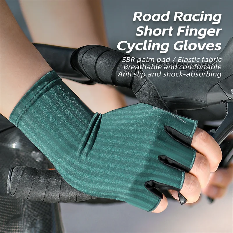 WEST BIKING Summer Cycling Gloves Half Finger Breathable Shockproof Road Racing Gloves Men Women MTB Bicycle Gloves Sports Gear