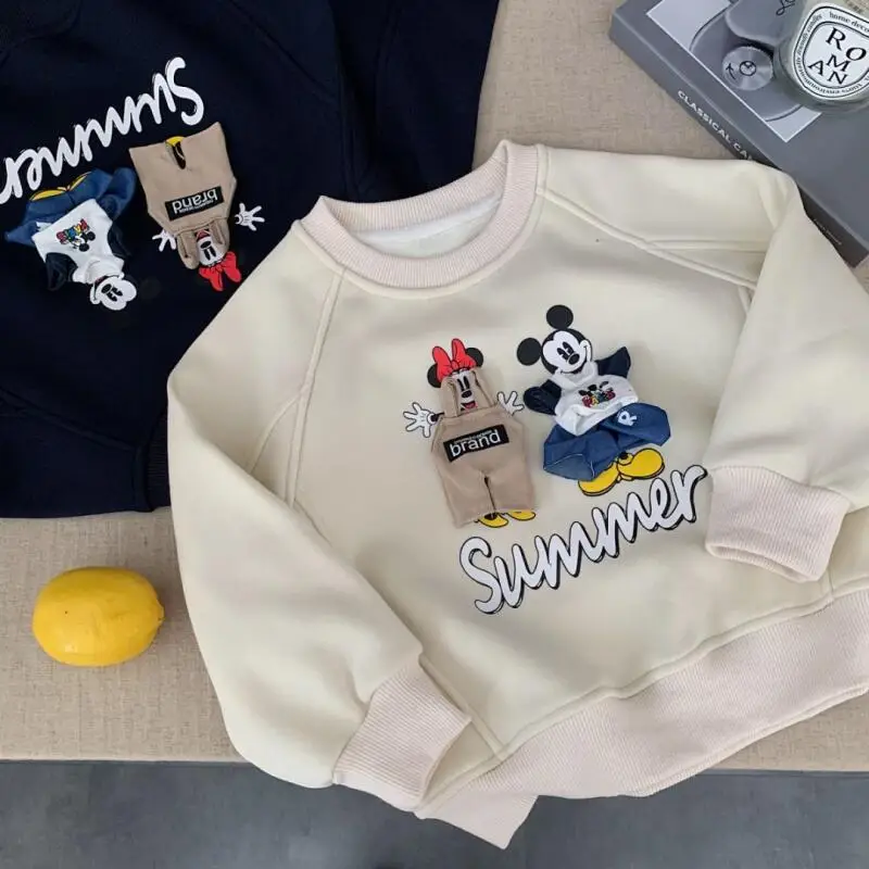 

Толстовка для девочек в стиле K-pop с мультяшным принтом, теплая, мягкая, из смесового хлопка, с милым дизайном, модная, уютная, для девочек