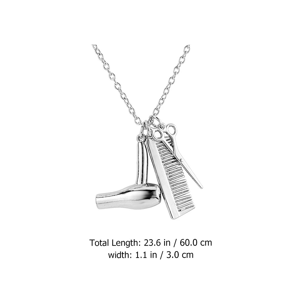 

Hairdresser Necklace Scissor Pendant Comb Charm Alloy Chain Stylist Jewelry Clavicle Accessories Barber Metal Safe Durable