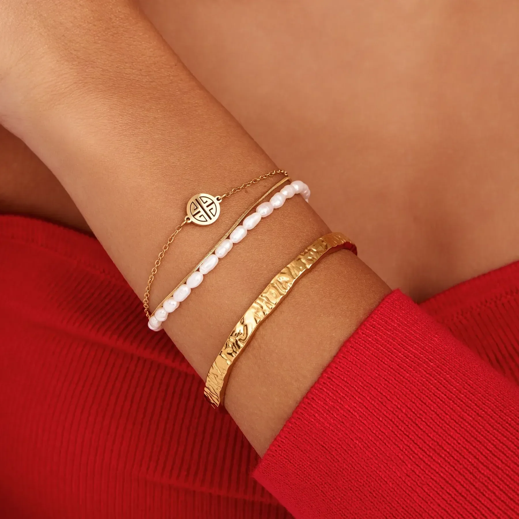 SUNSHINE PEARL BRACELET Gold Layered Dainty Freshwater Pearl Stacking Jewelry Delicate Adjustable Chain Gift for Her Birthday