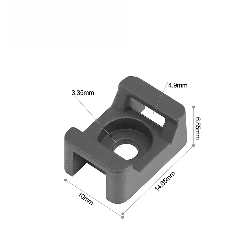 Bild 3: 100 Stück Kabelbinder-Montageclips, Satteltyp, Kabelbinder, Basismontage, Schraubbefestigung, Drahthalter, Organizer, hemmend, Schwarz, 15 x 10 mm