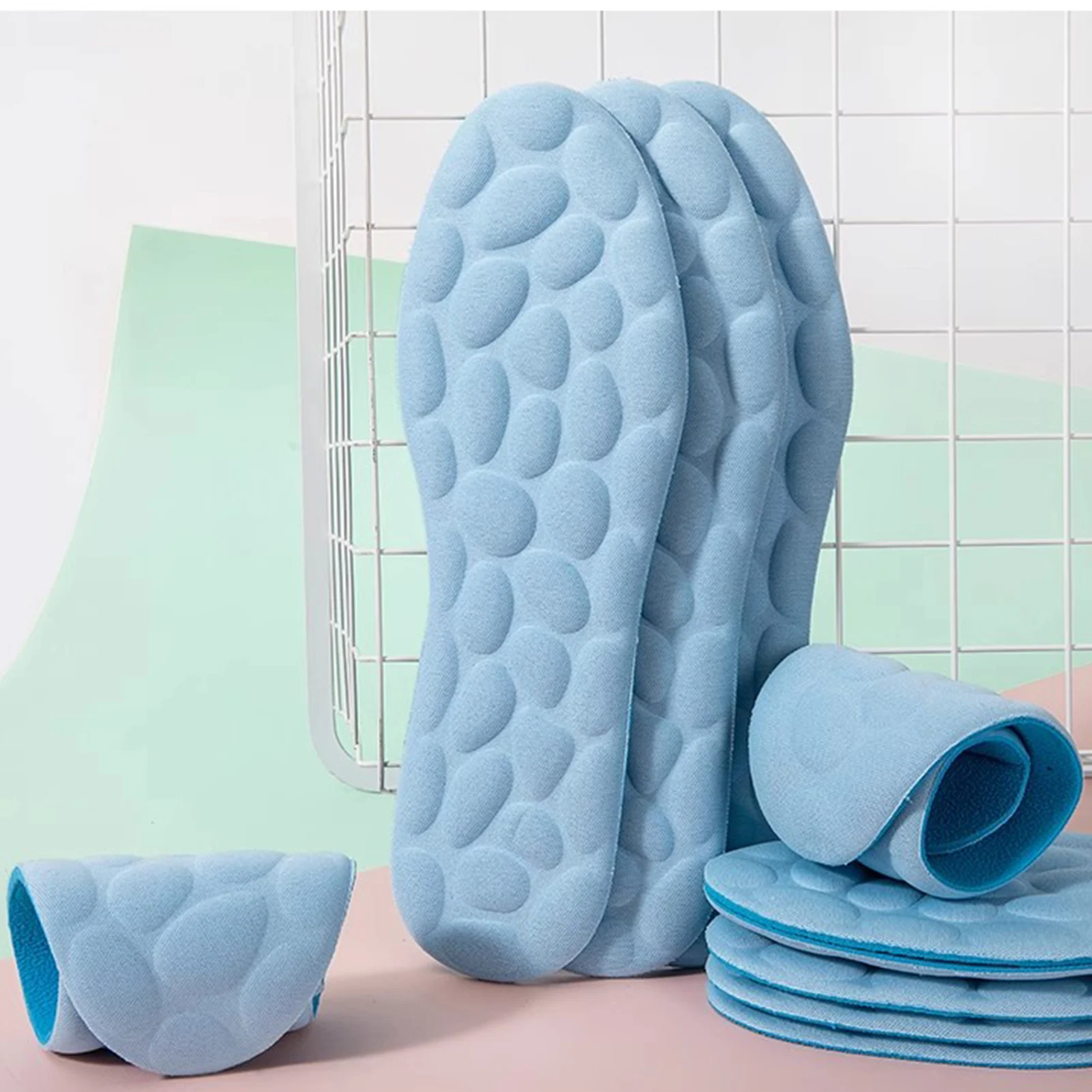 Massage Insoles Comfortable Daily Walking for Students Shock Absorption Cobblestone Foot Pads Anti Fatigue Soft Cushions