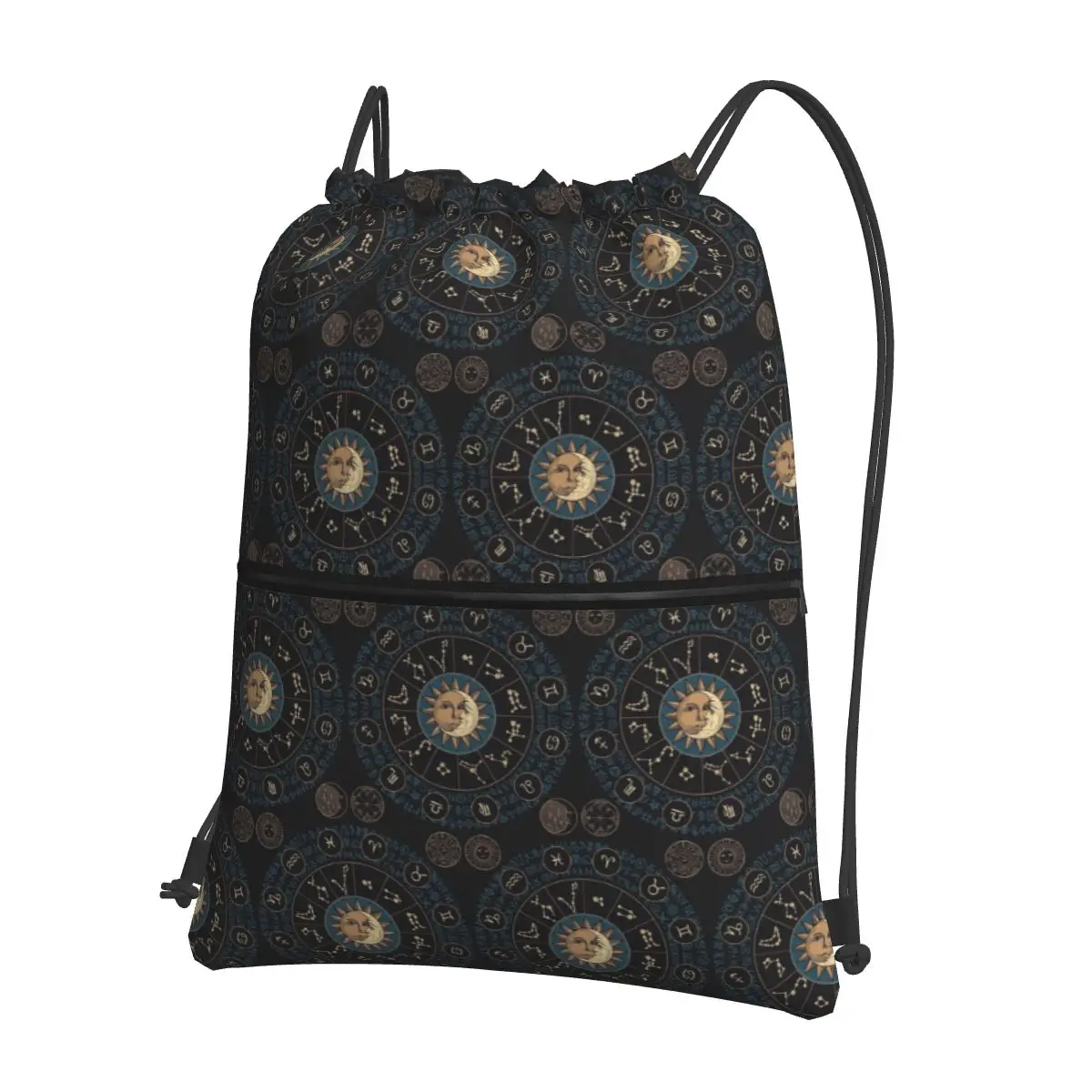 

Horoscope Wheel With Zodiac Signs Backpacks Multi-function Drawstring Bags Sundries Bag Book Bags for Travel Students