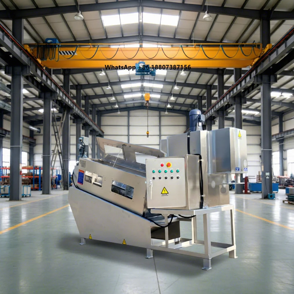 Stainless Steel Sludge Dewatering Machine Screw Press Wastewater Treatment Plant Sludge Dehydrator Efficient