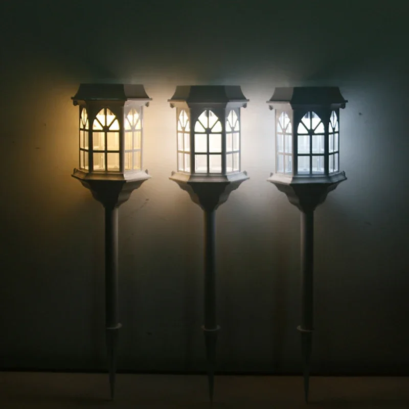 Solar Powered Lights Pathway LED Outdoor Lamp Waterproof Garden Lawn Lantern Light Landscape Decorative Lighting for Patio Yard