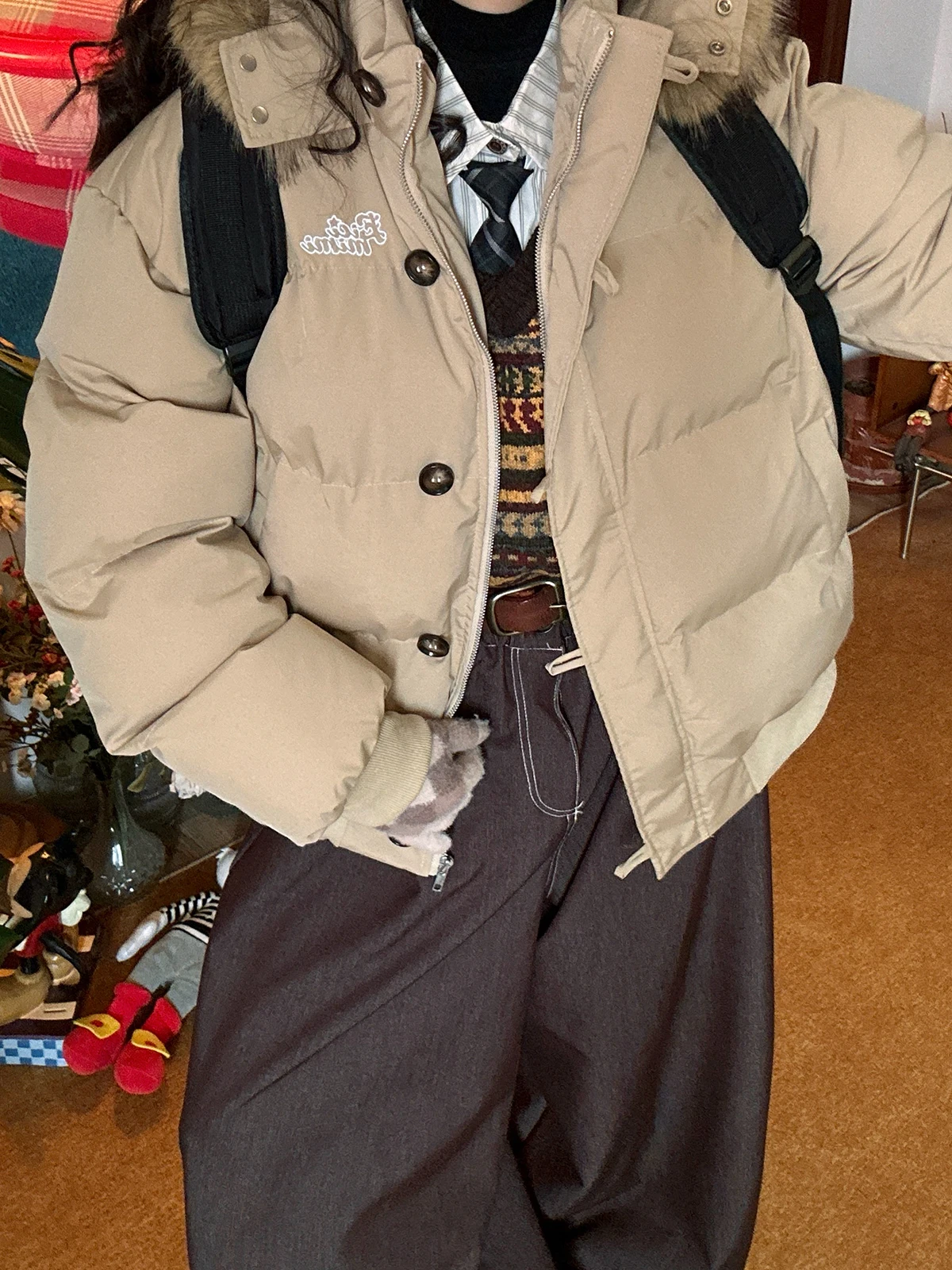 

Американский ретро-стиль: утепленная хлопковая куртка с капюшоном, универсальная зимняя теплая верхняя одежда, модная длинная модель на молнии...