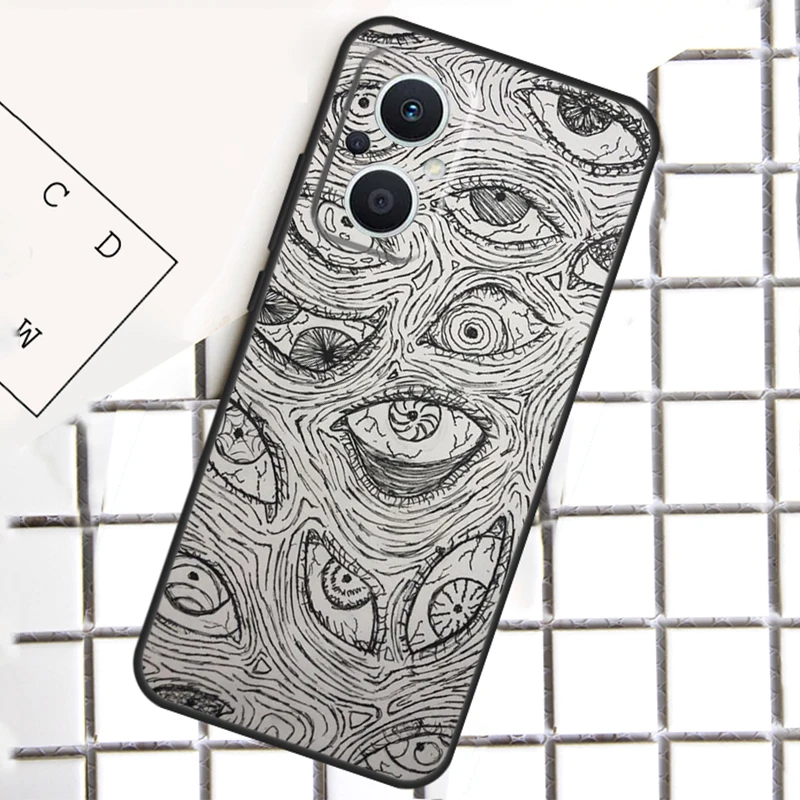 Scary Face Eyes Case For OPPO Find X9 Ultra X6 X5 X8 Pro OPPO Reno 15 F 12 11 13 10 14 Pro 8T 7 8 Lite Cover