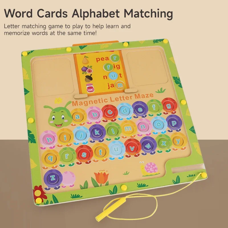 

Montessori Children Enlightenment Magnetic Numeric Letter Education Learning Toys Cartoon Caterpillar Wooden Magnetic Toys Gifts