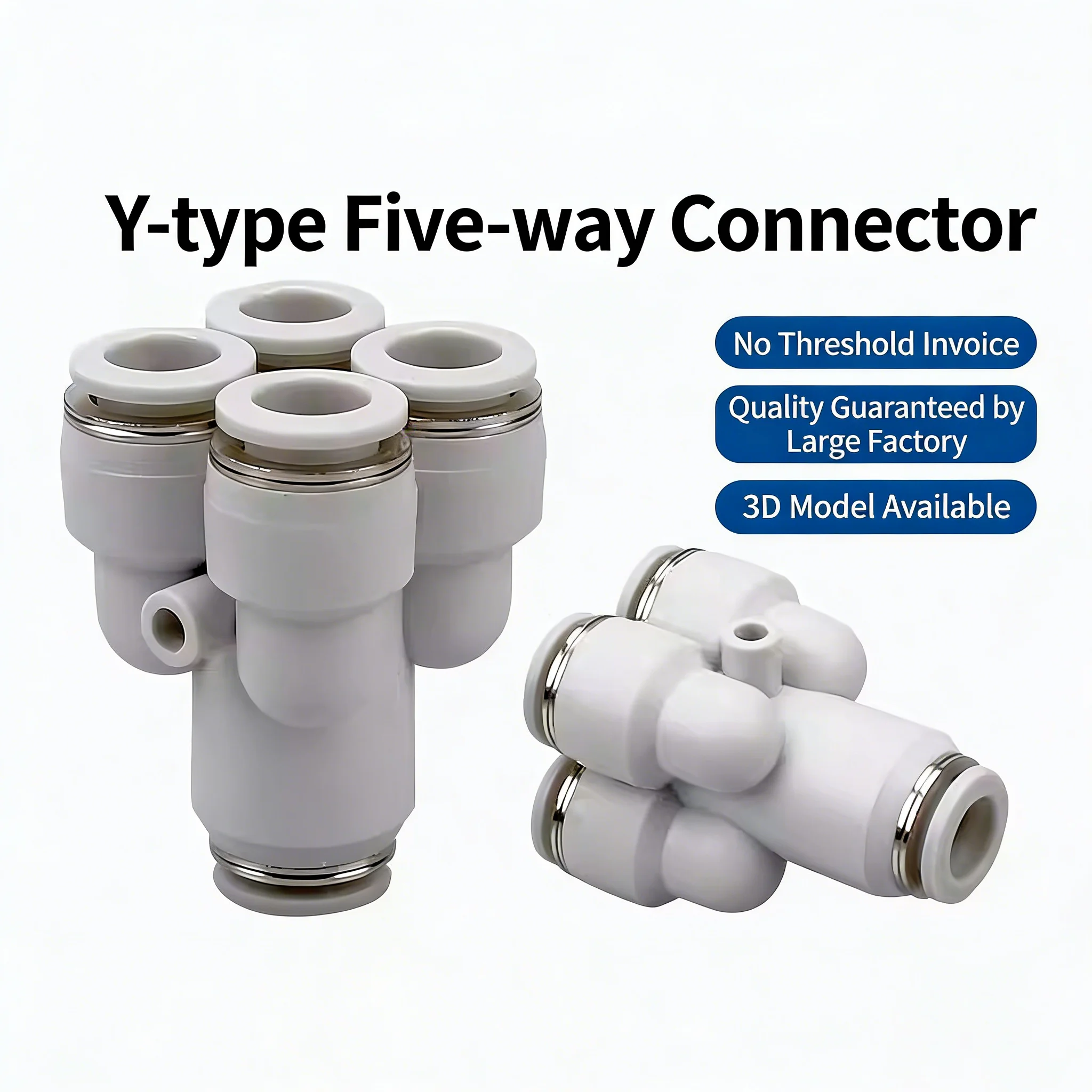 10Pcs 4 6 8 10 12mm Tube OD Y-Shaped 4 Ways Splitter Block Distribution Plastic Pneumatic PRG Air Pipe Fitting Push In Connector