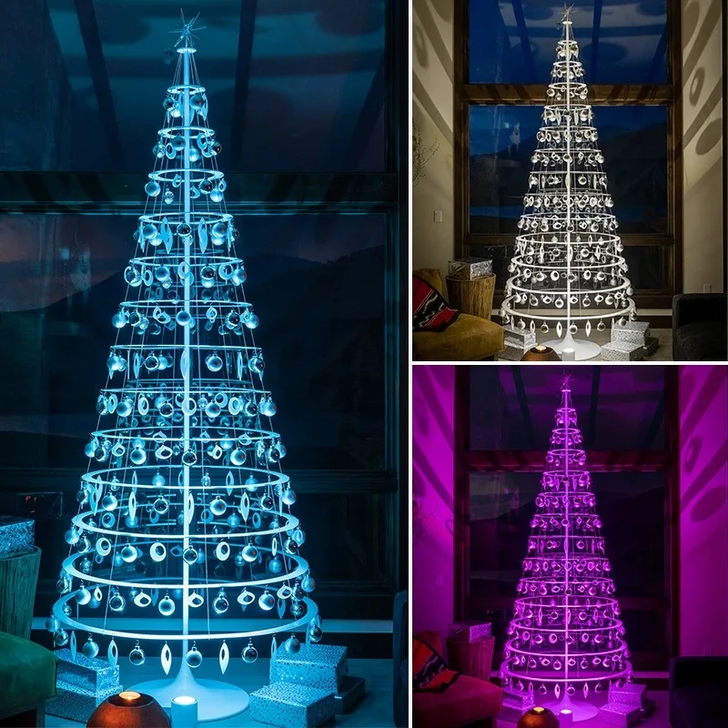 2023 New Christmas Tree Home Crystal Luminous Tree DIY Small and Large Scene Decoration Christmas Decoration