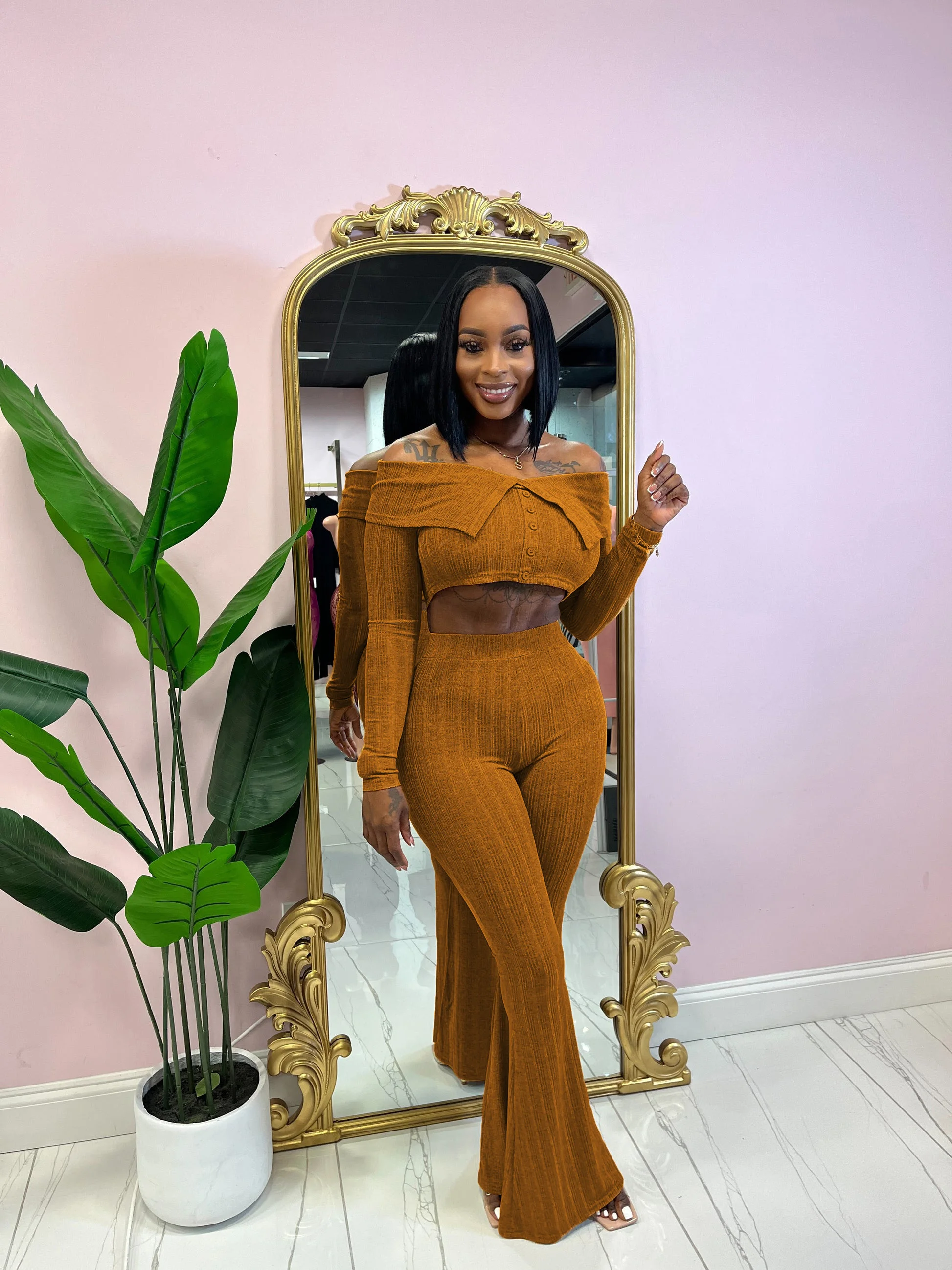 

M3246 New European and American Cross-Border Women's Pure Color Elegant Lover Pants Suit Top Long Wide-Leg Pants Suit