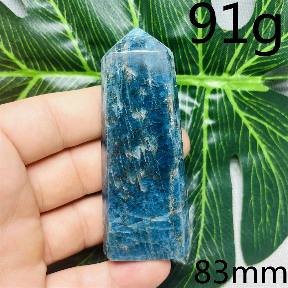 Natural Gems Blue Apatite Tower Obelisk Home Garden Decorated with Holiday Gifts Witchcraft altar Prayer Crystal Stone Healing