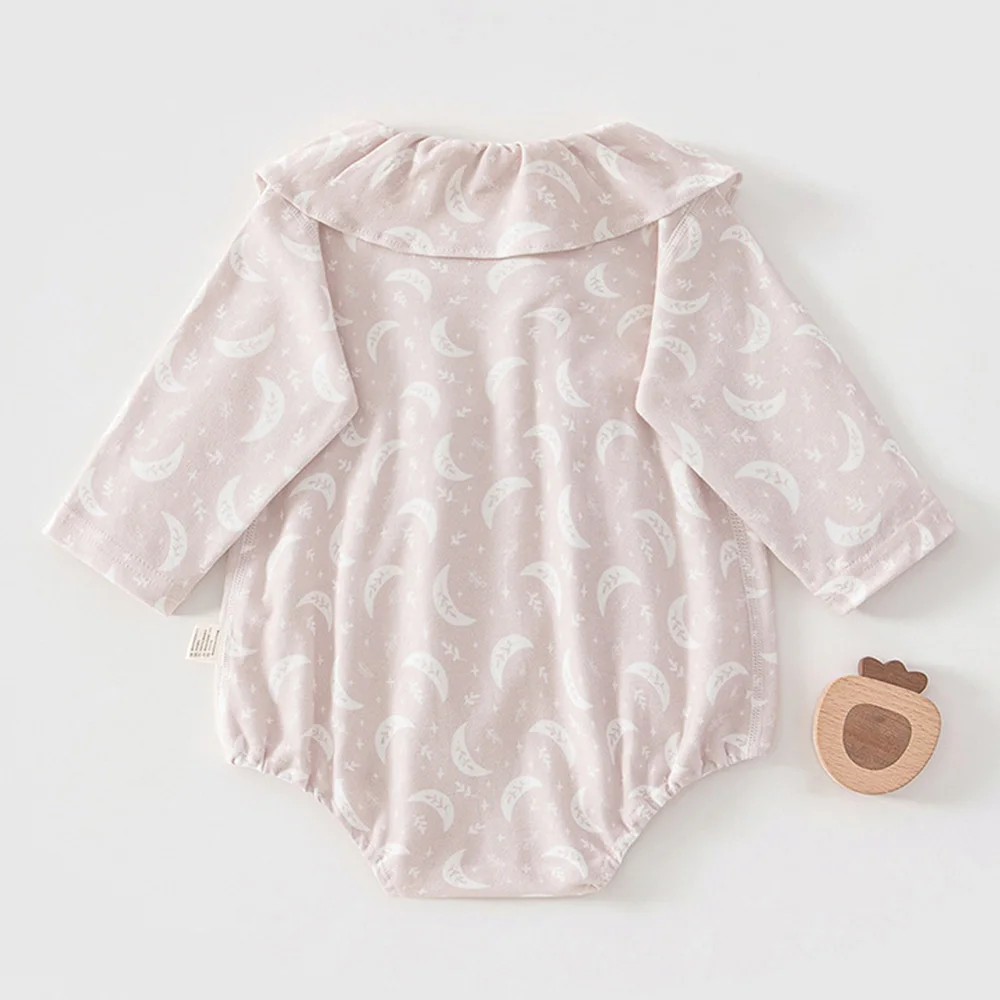 Baby Girl Long Sleeve Bodysuit 100% Cotton Ruffles Newborn Baby Christmas Clothes Princess 1st Birthday Infant Romper
