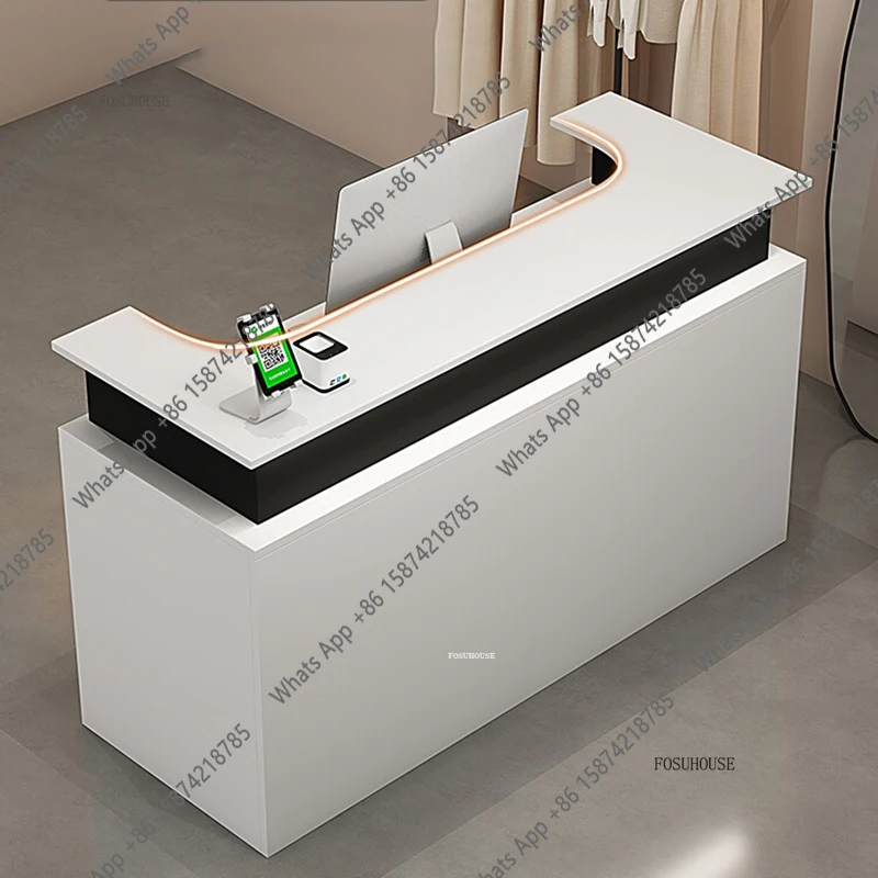 

Скандинавская кассовая стойка для небольшого магазина, креативная стойка ресепшн в кремовом стиле, стойка администратора для салона красоты, стойка ресепшн
