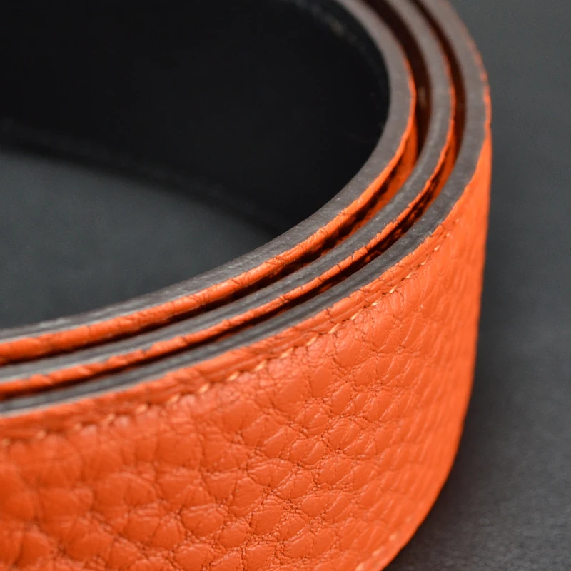 Echt lederen riem Gladde blauwe tailleriem Toplaag koeienhuid Geen haarriemstrips 3,8 3,2 cm ex All-Match Sle