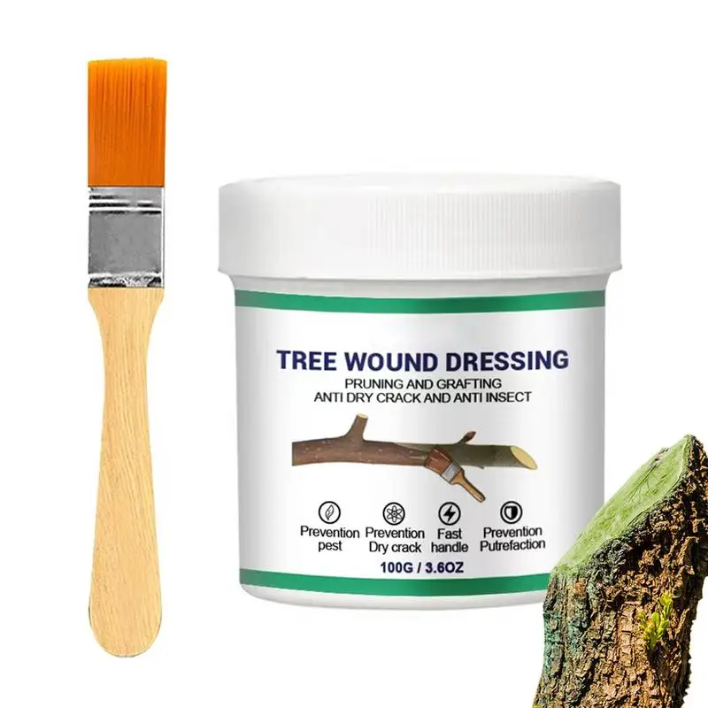

Tree Pruning Sealer 100g Bonsai Cut Paste Smear Agent Plant Pruning Compound Sealer with Brush Tree Restoring Regrowth Sealant