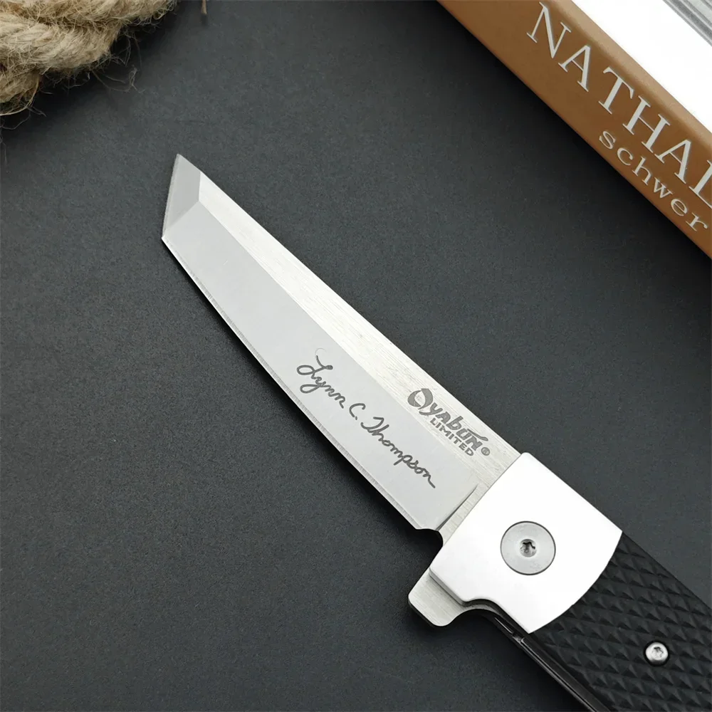 Tactical Hunting Black C/S 26T Folding Knife with Original Box D2 Blade Nylon Fibre Handle Self Defense Rescue Knives for Men