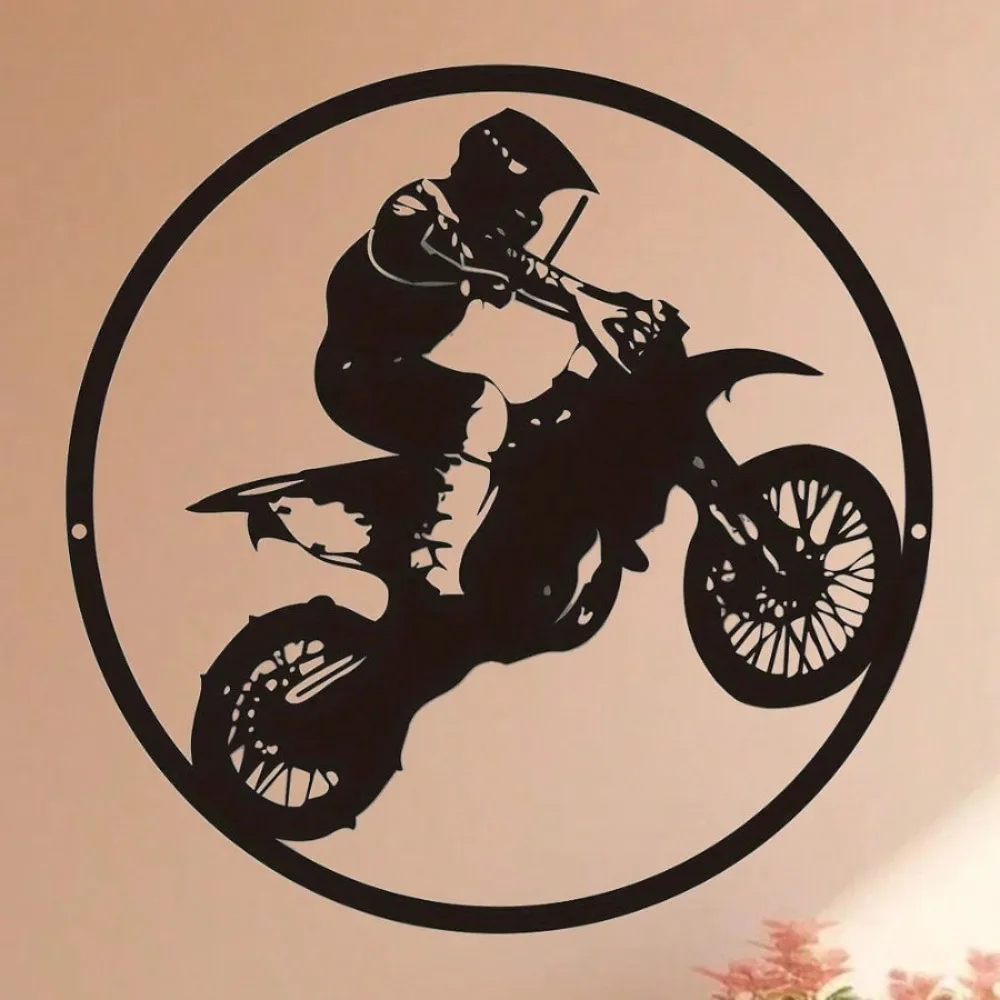 CIFBUY Motorcycle Iron Wall Art Metal Sculpture Hanging Decor Biker Theme Home Ornament Gift Rustic Garage Sign Plaque