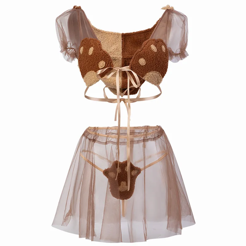 AniLV Kawaii Girl Cute Bear Paw Temperament Lingerie Anime Cosplay Pajamas Women Sexy Outfit Costumes