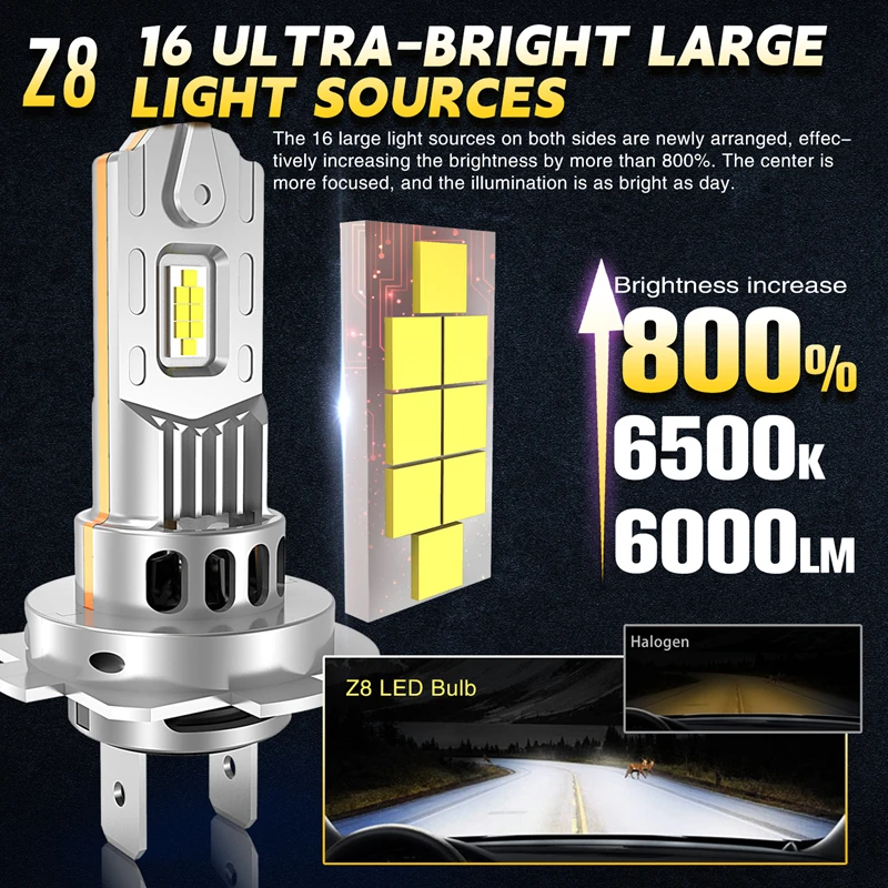 H7/h4 farol bi lâmpadas led para carro canbus 6500k 1500w luzes automáticas de alta potência mini ventilador turbo sem fio automóvel led farol