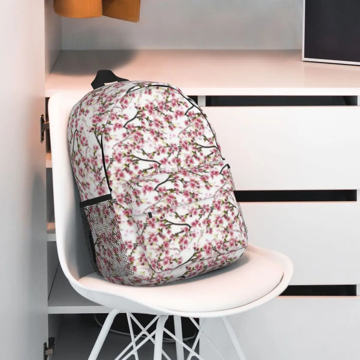 Mochila ligera con estampado de flores de cerezo, morral escolar a la moda, 15 pulgadas, novedad