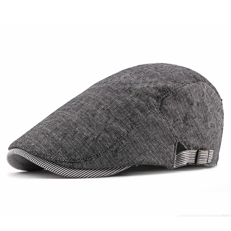 Newsboy Chapéus para Homens Flat Cap Algodão Ajustável Respirável Irish Cabbie Ivy Driving Hunting Hat