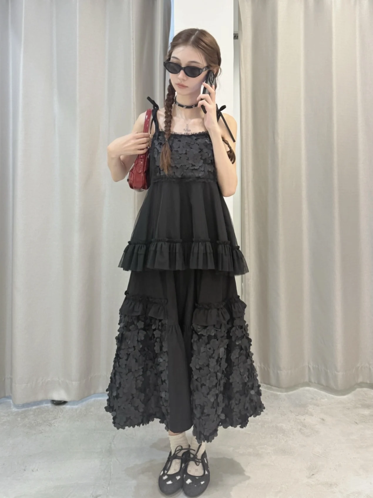 Handmade Sewing Kirikomi Points Net Lace Patchwork Strap Vest Women's Outerwear Commute Style Regular Length No Chest Pad
